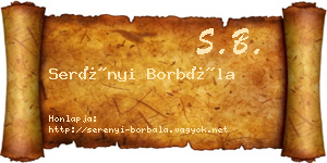 Serényi Borbála névjegykártya